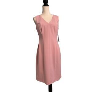 NWT Maggy London Sleeveless Shell Pink Knee Length Sheath Dress Large